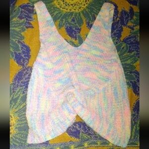 Topshop Pastel Multicolor V‑Neck Knit Tank